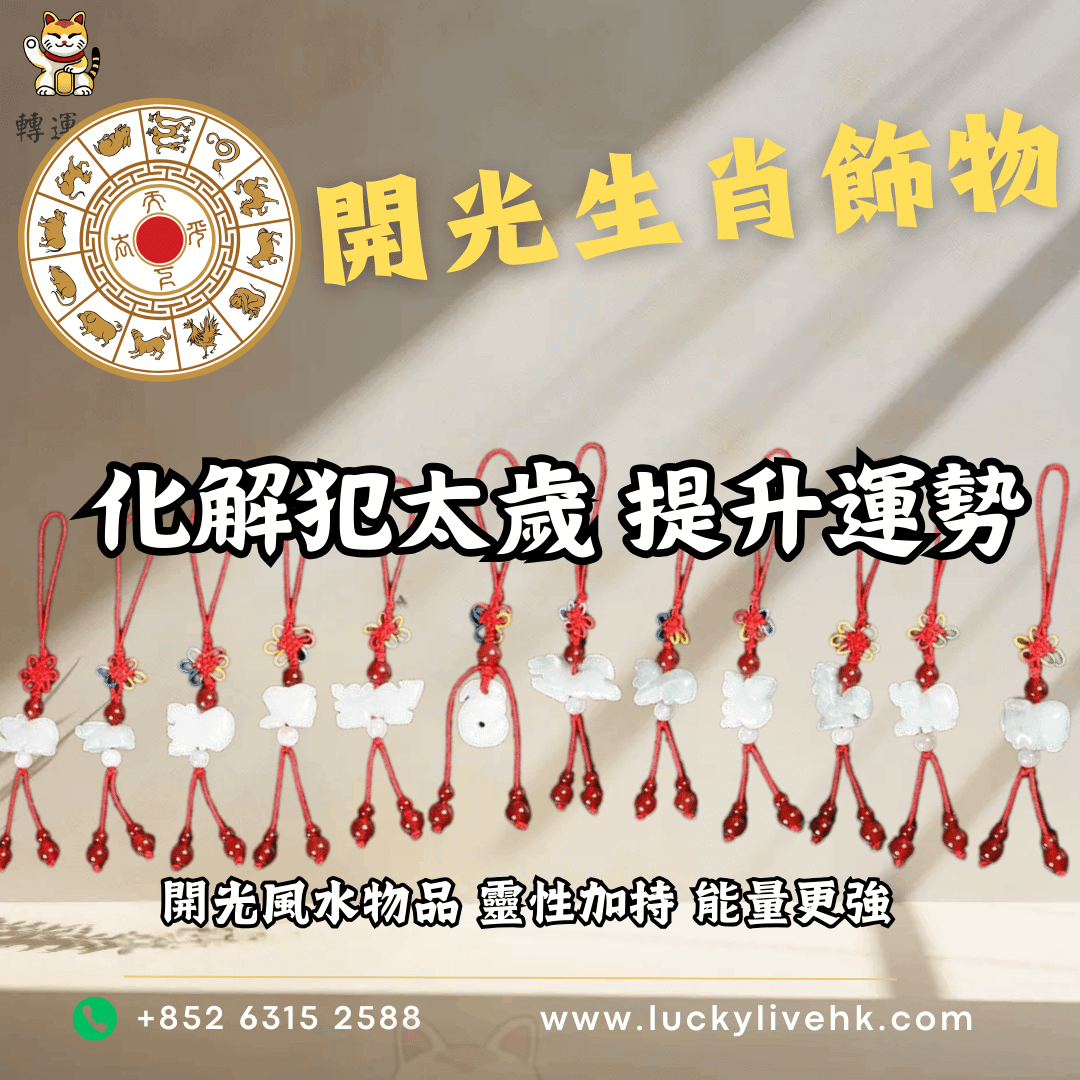 香港開光生肖飾物吊墜，用於化解犯太歲與提升新年運勢